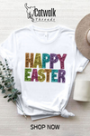 HAPPY EASTER Round Neck Short Sleeve T-Shirt