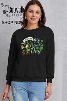  HAPPY ST. PATRICK'S DAY Round Neck Sweatshirt