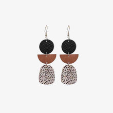  Leather & Wood Drop Earrings