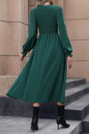 Smocked Long Sleeve Midi Dress