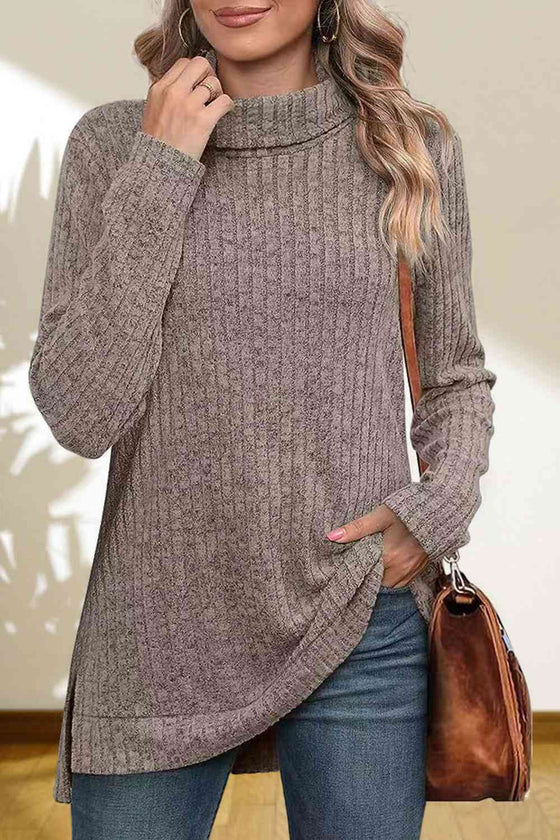 Turtleneck High Low Top