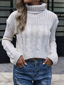  Cable-Knit Turtleneck Sweater