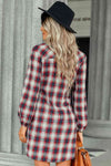 Plaid Tie Front Mini Shirt Dress